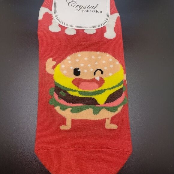 Funny cheeseburger ankle socks - Picture 2 of 3